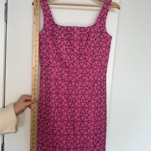 Vintage Lilly Pulitzer Pink Embroidered Sheath Dress Silk Blend 6